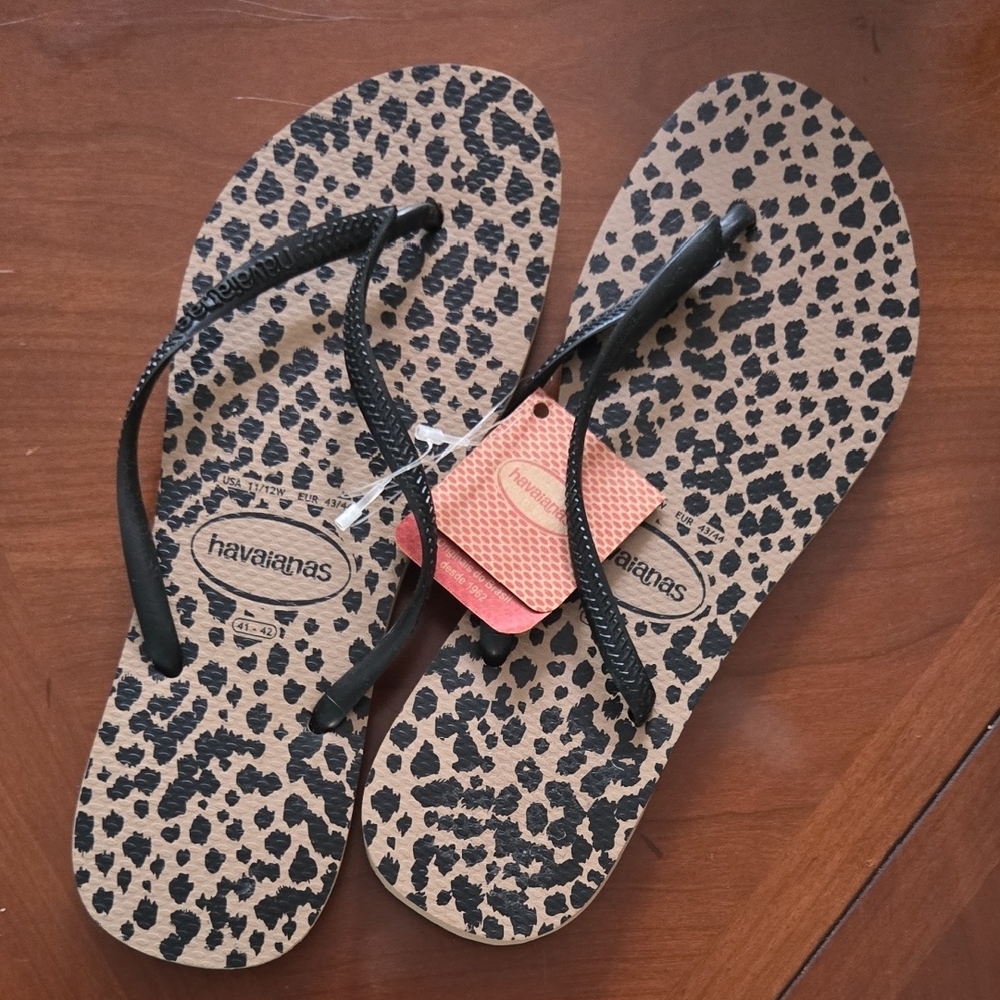Havaianas Cheetah Animal Print Flip Flops